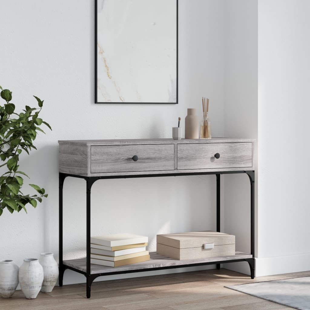 vidaXL Console Table Grey Sonoma 100x34.5x75 cm Engineered Wood