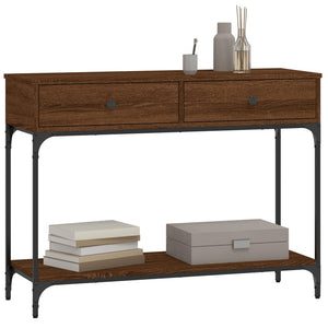 vidaXL Console Table Brown Oak 100x34.5x75 cm Engineered Wood