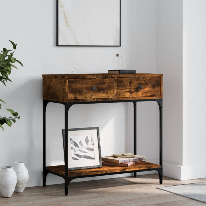 vidaXL Console Table Smoked Oak 75x34.5x75 cm Engineered Wood