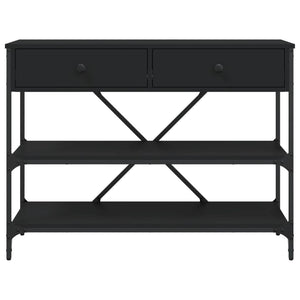 vidaXL Console Table with Drawers and Shelves Black Engineered Wood