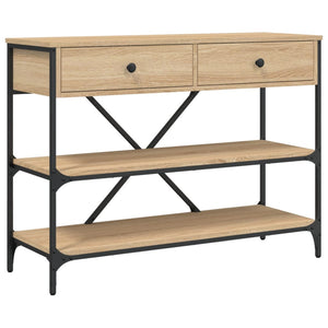 vidaXL Console Table with Drawers and Shelves Sonoma Oak Engineered Wood