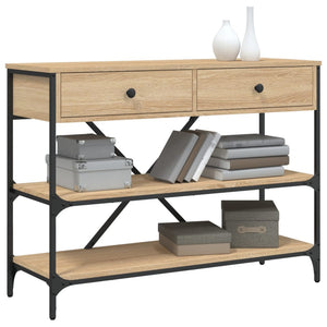 vidaXL Console Table with Drawers and Shelves Sonoma Oak Engineered Wood