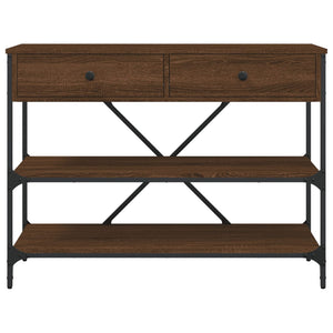 vidaXL Console Table with Drawers and Shelves Brown Oak Engineered Wood