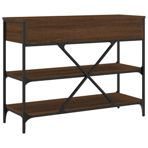 vidaXL Console Table with Drawers and Shelves Brown Oak Engineered Wood