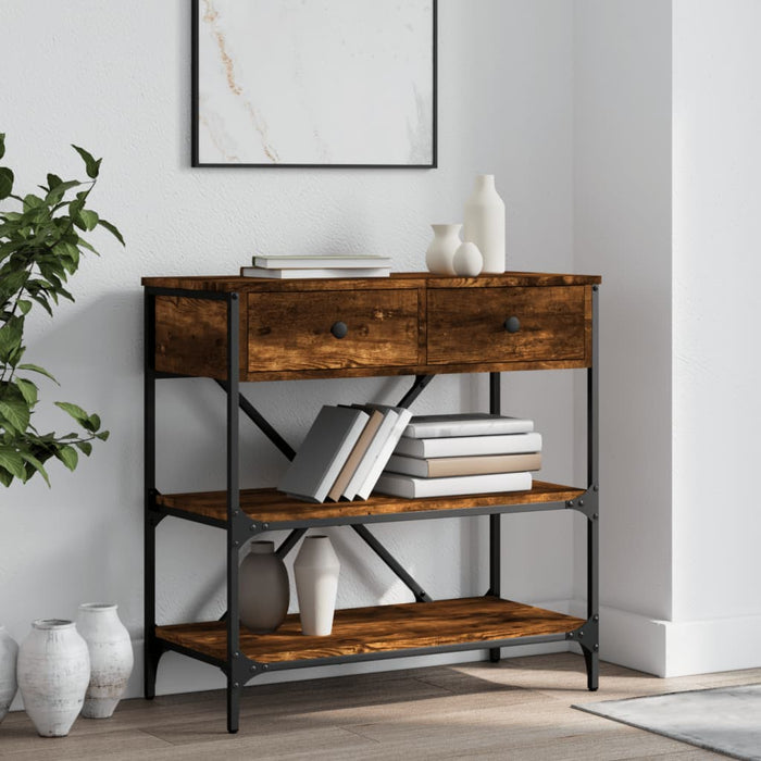 vidaXL Console Table Smoked Oak 75x34.5x75 cm Engineered Wood