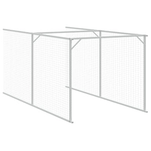 vidaXL Dog House with Roof Light Grey 117x405x123 cm Galvanised Steel