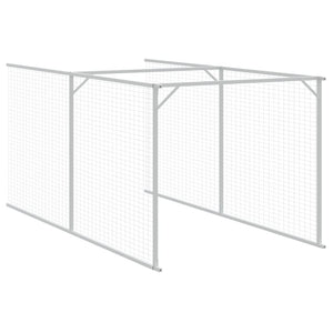 vidaXL Dog House with Roof Light Grey 117x609x123 cm Galvanised Steel