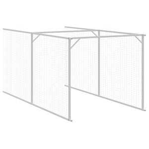 vidaXL Dog House with Roof Light Grey 117x1017x123 cm Galvanised Steel