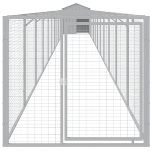 vidaXL Dog House with Roof Light Grey 117x1221x123 cm Galvanised Steel