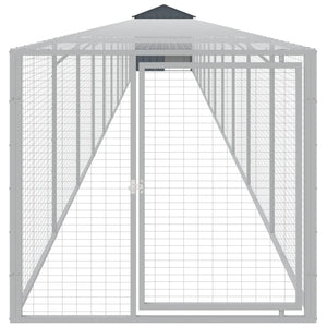 vidaXL Chicken Cage with Run Anthracite 117x1221x123 cm Galvanised Steel