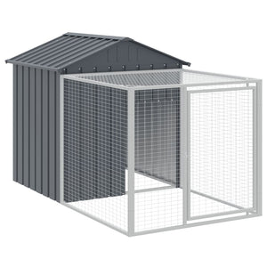 vidaXL Chicken Cage with Run Anthracite 117x1221x123 cm Galvanised Steel