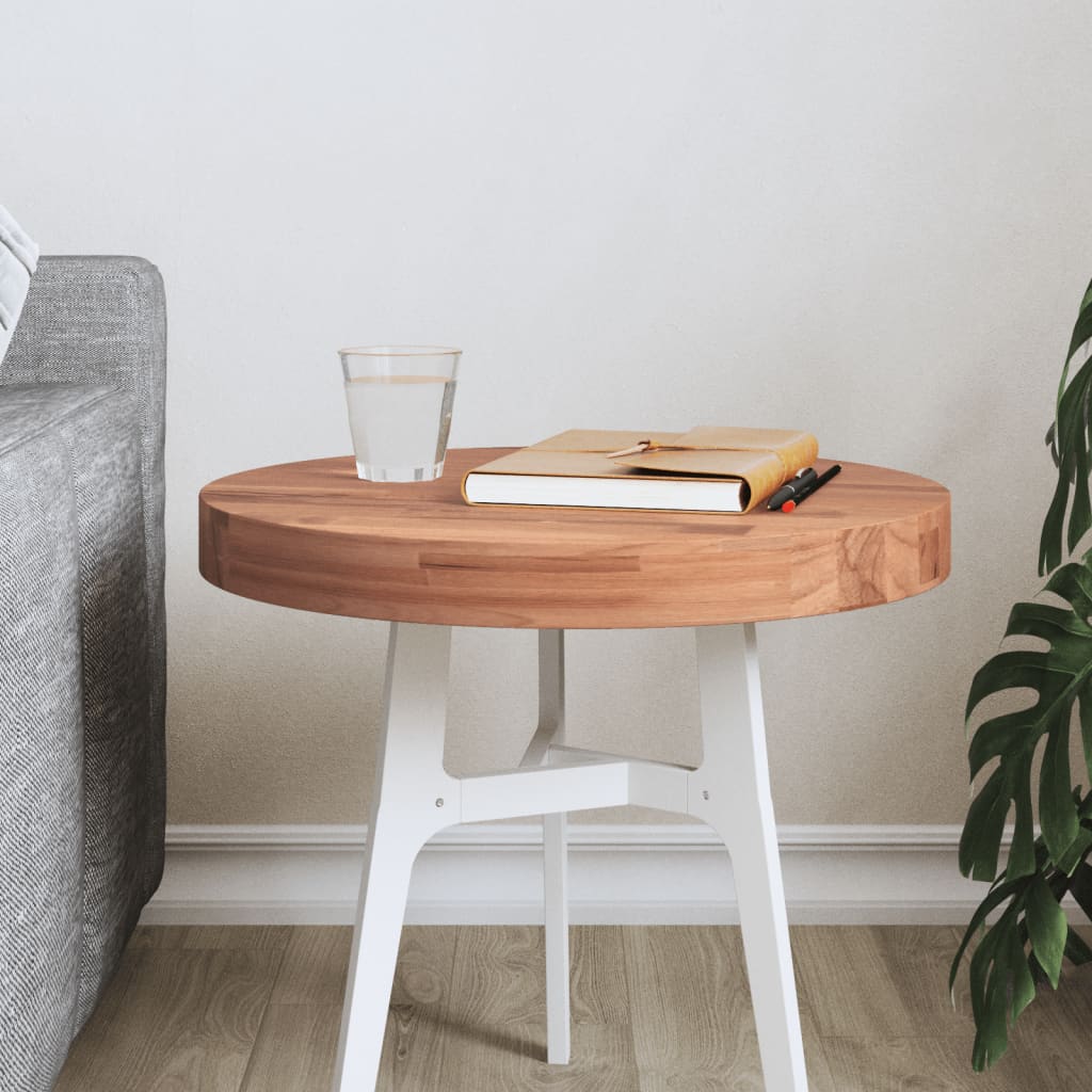 vidaXL Table Top Ø40x4 cm Round Solid Wood Beech