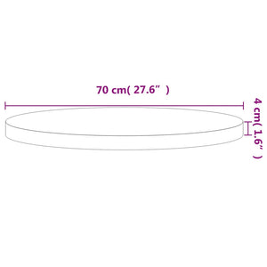 vidaXL Table Top Ø70x4 cm Round Solid Wood Beech