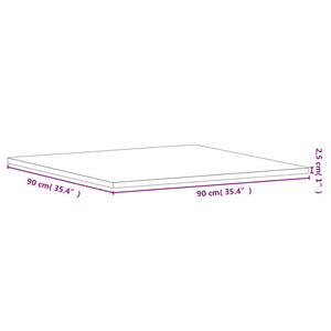 vidaXL Table Top 90x90x2.5 cm Square Solid Wood Beech