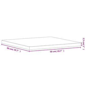 vidaXL Table Top 50x50x2.5 cm Square Solid Wood Beech