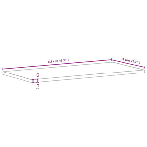 vidaXL Desk Top 115x55x2.5 cm Solid Wood Beech