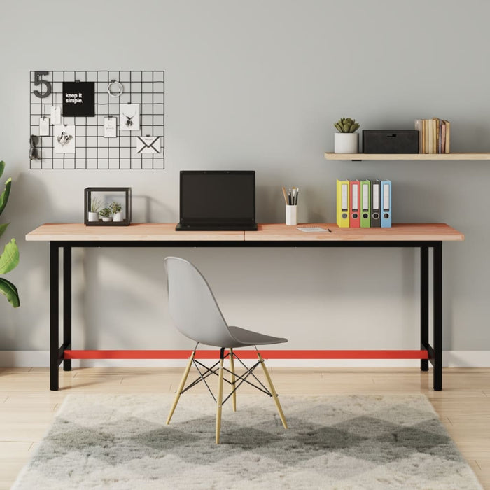 vidaXL Desk Top 200x55x2.5 cm Solid Wood Beech