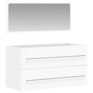 vidaXL Bathroom Cabinet with Mirror White Engineered Wood