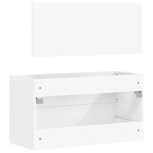 vidaXL Bathroom Cabinet with Mirror White Engineered Wood