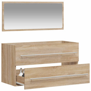 vidaXL Bathroom Cabinet with Mirror Sonoma Oak Engineered Wood