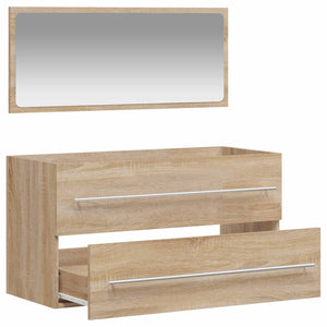 vidaXL Bathroom Cabinet with Mirror Sonoma Oak Engineered Wood