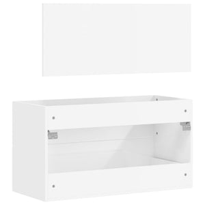 vidaXL Bathroom Cabinet with Mirror High Gloss White Engineered Wood