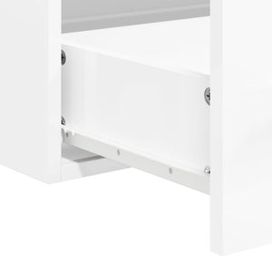 vidaXL Bathroom Cabinet with Mirror High Gloss White Engineered Wood