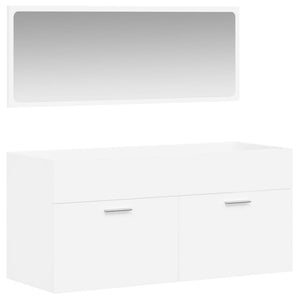 vidaXL Bathroom Cabinet with Mirror White Engineered Wood