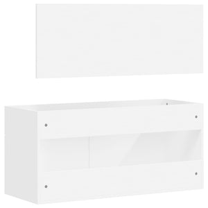 vidaXL Bathroom Cabinet with Mirror White Engineered Wood