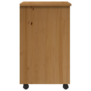 vidaXL Rolling Cabinet with Drawers MOSS Honey Brown Solid Wood Pine