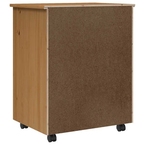 vidaXL Rolling Cabinet with Drawers MOSS Honey Brown Solid Wood Pine