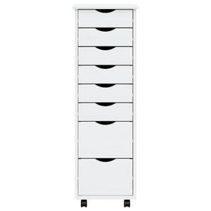 vidaXL Rolling Cabinet with Drawers MOSS White Solid Wood Pine