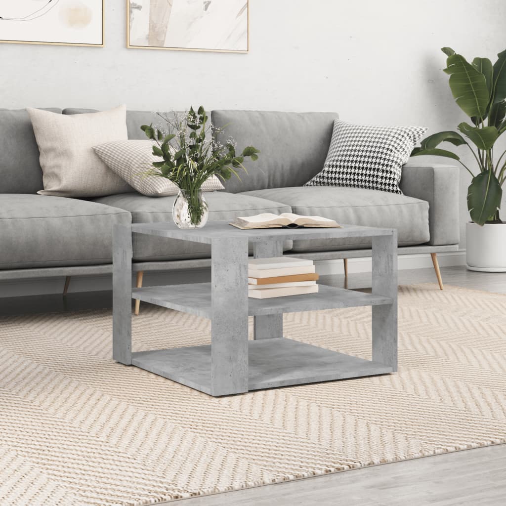 vidaXL Coffee Table Concrete Grey 59.5x59.5x40 cm Engineered Wood