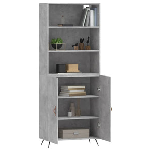 vidaXL Highboard Concrete Grey 69.5x34x180 cm Engineered Wood