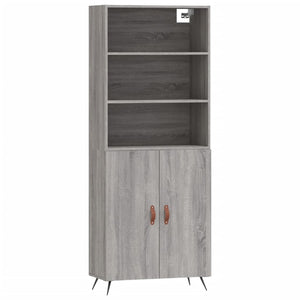 vidaXL Highboard Grey Sonoma 69.5x34x180 cm Engineered Wood