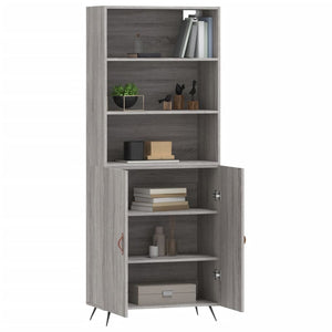 vidaXL Highboard Grey Sonoma 69.5x34x180 cm Engineered Wood