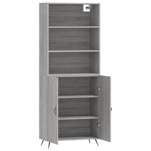 vidaXL Highboard Grey Sonoma 69.5x34x180 cm Engineered Wood