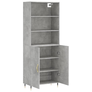 vidaXL Highboard Concrete Grey 69.5x34x180 cm Engineered Wood