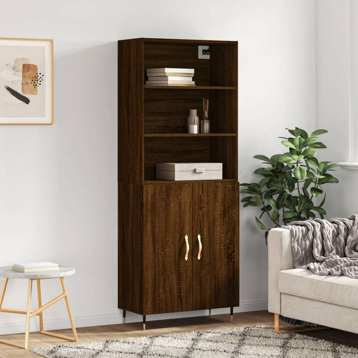 vidaXL Highboard Brown Oak 69.5x34x180 cm Engineered Wood