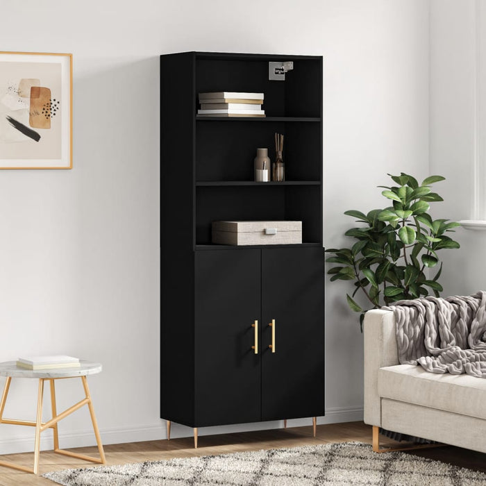 vidaXL Highboard Black 69.5x34x180 cm Engineered Wood