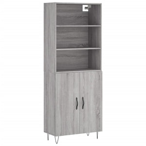 vidaXL Highboard Grey Sonoma 69.5x34x180 cm Engineered Wood