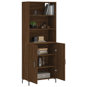 vidaXL Highboard Brown Oak 69.5x34x180 cm Engineered Wood