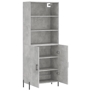 vidaXL Highboard Concrete Grey 69.5x34x180 cm Engineered Wood