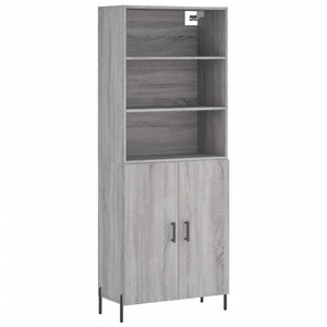 vidaXL Highboard Grey Sonoma 69.5x34x180 cm Engineered Wood