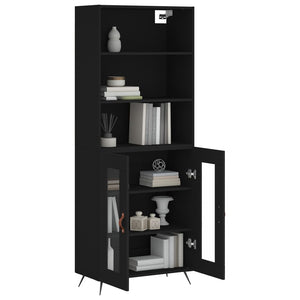 vidaXL Highboard Black 69.5x34x180 cm Engineered Wood