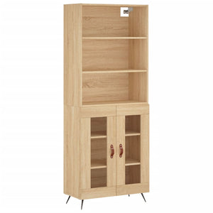 vidaXL Highboard Sonoma Oak 69.5x34x180 cm Engineered Wood