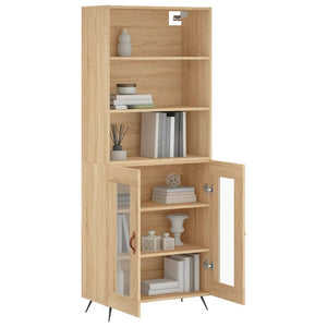 vidaXL Highboard Sonoma Oak 69.5x34x180 cm Engineered Wood