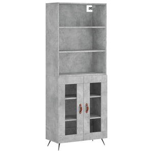 vidaXL Highboard Concrete Grey 69.5x34x180 cm Engineered Wood