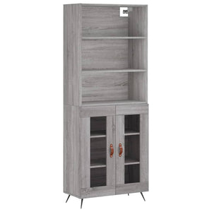 vidaXL Highboard Grey Sonoma 69.5x34x180 cm Engineered Wood