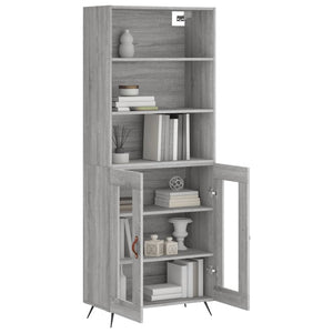 vidaXL Highboard Grey Sonoma 69.5x34x180 cm Engineered Wood